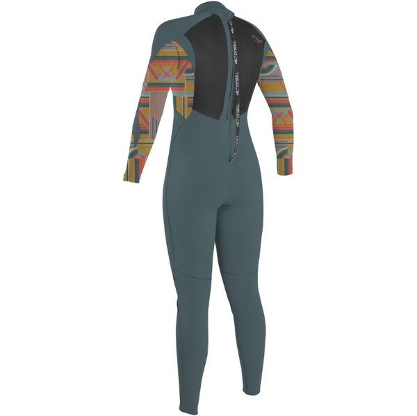 2025 O'Neill Dames Epic 4/3mm Rug Ritssluiting Wetsuit 4214B - Shade / Arta Geo